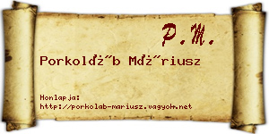 Porkoláb Máriusz névjegykártya